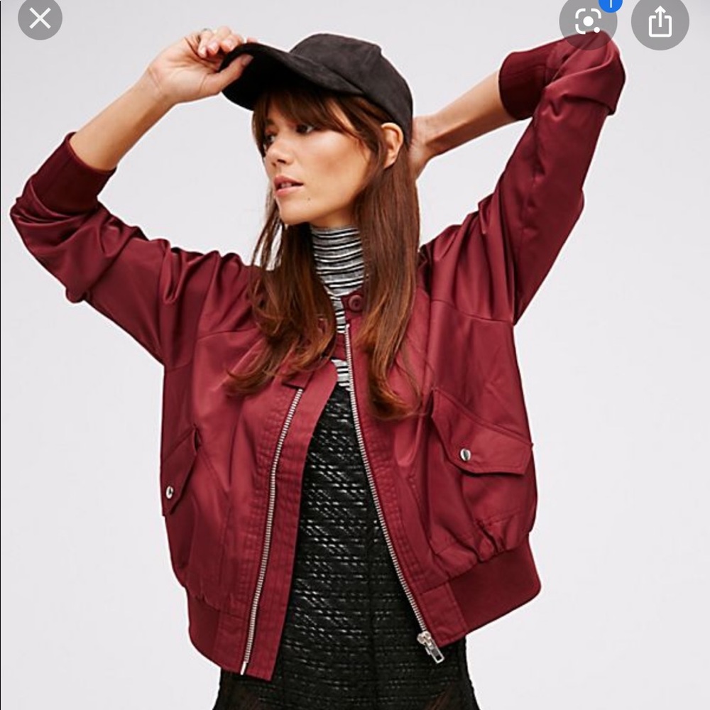 Free people Burgundy Bomber